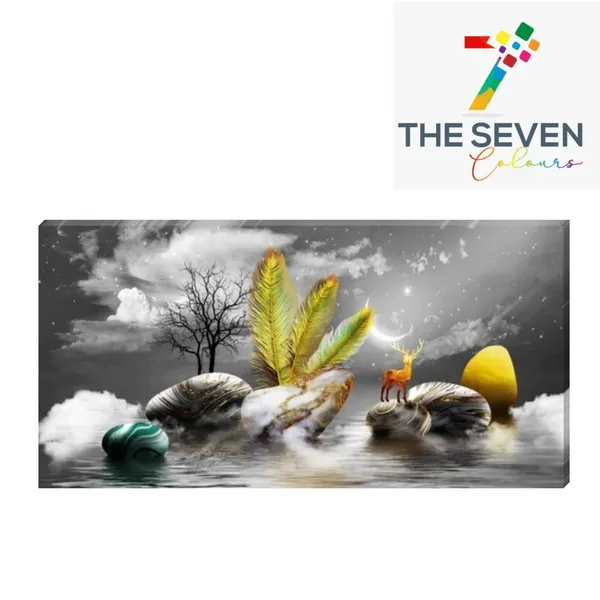 Multicolour_Landscape_Canvas_Painting_Wall_Frame_Big_Size_Wall_Painting_Frame_For_Living_Room_Wall_Decor_|_Canvas_Painting_|_Deer_At_River_Bank_Wall_Art_(Ready_To_Hang)_(60_By_30_Inches)