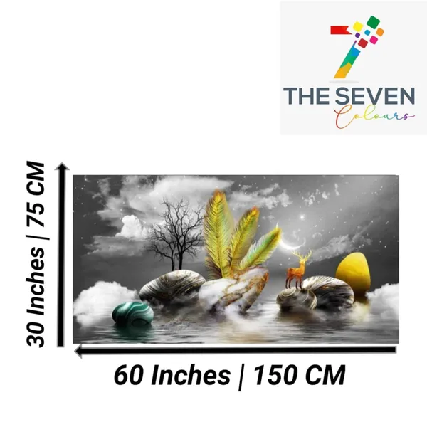 Multicolour_Landscape_Canvas_Painting_Wall_Frame_Big_Size_Wall_Painting_Frame_For_Living_Room_Wall_Decor_|_Canvas_Painting_|_Deer_At_River_Bank_Wall_Art_(Ready_To_Hang)_(60_By_30_Inches)