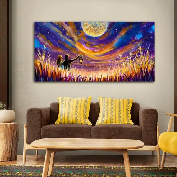 Multicolour_Landscape_Beautiful_Couples_Canvas_Painting_Wall_Frame_Wall_Decor_For_Living_Room_|_Couples_In_Night_Sky_Painting_(Ready_To_Hang)_(60_By_30_Inches)