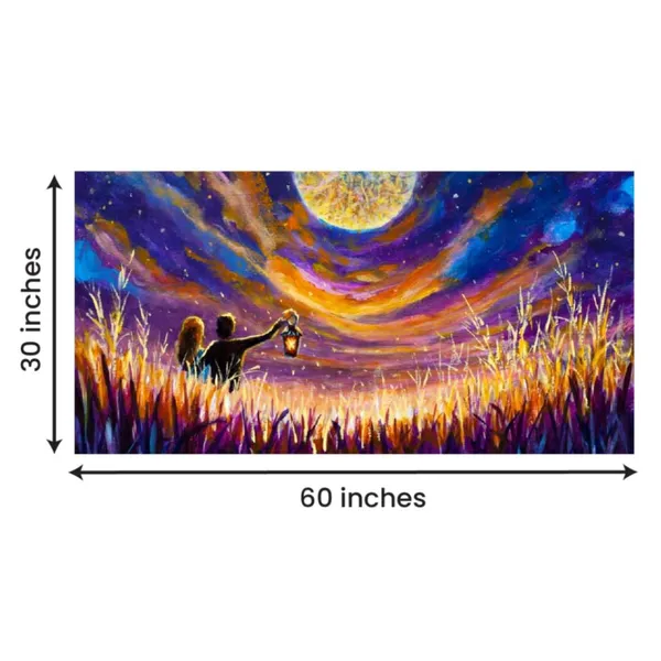 Multicolour_Landscape_Beautiful_Couples_Canvas_Painting_Wall_Frame_Wall_Decor_For_Living_Room_|_Couples_In_Night_Sky_Painting_(Ready_To_Hang)_(60_By_30_Inches)