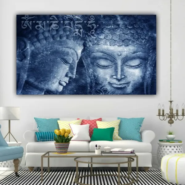 Multicolour_Beautiful_Abstract_Psychedelic_Bluish_Coloured_Canvas_Buddha_Paintings_For_Living_Room_|_Bedroom_|_Large_Size_Paintings_(With_Frame)_(60_By_30_Inches)