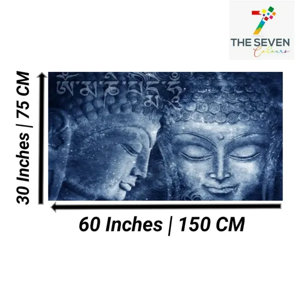 Multicolour_Beautiful_Abstract_Psychedelic_Bluish_Coloured_Canvas_Buddha_Paintings_For_Living_Room_|_Bedroom_|_Large_Size_Paintings_(With_Frame)_(60_By_30_Inches)