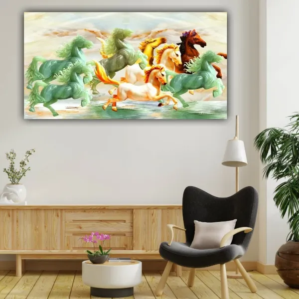Multicolour_Beautiful_Vastu_Seven_Running_Horses_Painting_Sunrise_With_Frame_For_Living_Room_Wall_Decors_Big_Large_Size_Canva_Painting_(48_By_24_Inches)