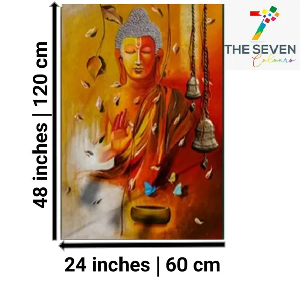 Multicolour_Buddha_Paintings_Beautiful_Canvas_Meditating_Buddha_Abstract_Painting_For_Living_Room_Big_Size_(24_By_48_Inches)_(With_Frame)