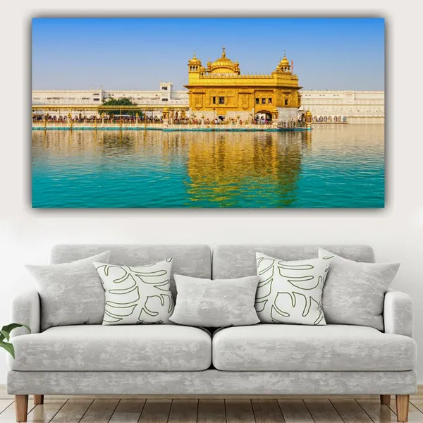 Multicolour_Canvas_Piantings_For_Living_Room_Wall_Decors_Drawing_Room_Golden_Temple_Painting_Frame_Big_Large_Size_Painting_With_Frame_(48X24_Inches)