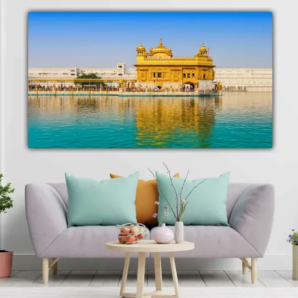 Multicolour_Canvas_Piantings_For_Living_Room_Wall_Decors_Drawing_Room_Golden_Temple_Painting_Frame_Big_Large_Size_Painting_With_Frame_(48X24_Inches)