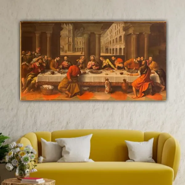 Multicolour_Beautiful_Canvas_Last_Supper_Of_Jesus_Painting_For_Living_Room_Wall_Decoration_Big_Size_Large_Ancient_Art_Frame_Paintings_For_Home_Decor_(With_Frame)_(60_By_30_Inches)