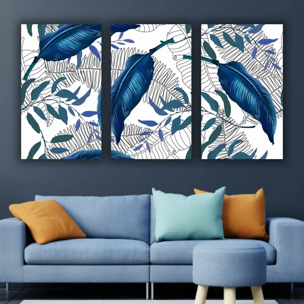 Multicolour_Beautiful_Canvas_Paintings_Floral_Pattern_Abstract_Modern_Wall_Art_For_Living_Room_Multi_Frame_Pack_Of_3_(With_Frame)_(18_By_24_Inches_Each)