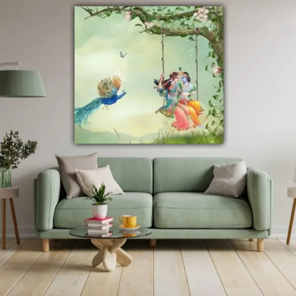 Multicolour_Beautiful_Radha_Krishna_Painting_Canvas_With_Frame_For_Living_Room_Wall_Decor_|_Canvas_Painting_|_Radha_Krishna_Wall_Decor_(Ready_To_Hang)_(24_By_24_Inches)