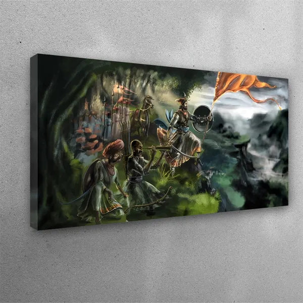 Multicolour_Beautiful_Chatrapati_Sambhaji_Raje_Canvas_Painting_Wall_Frame_Wall_Decor_|_Modern_Art_Canvas_Painting_(Ready_To_Hang)_(60_By_30_Inches)