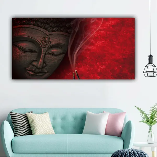 Multicolour_Beautiful_Wall_Art_Buddha_Abstract_Canvas_Painting_For_Living_Room_(With_Frame)_(36_By_24_Inches)