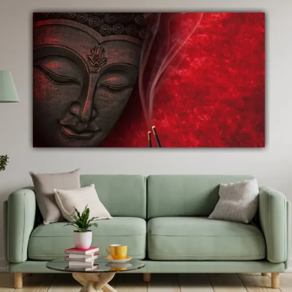 Multicolour_Beautiful_Wall_Art_Buddha_Abstract_Canvas_Painting_For_Living_Room_(With_Frame)_(36_By_24_Inches)