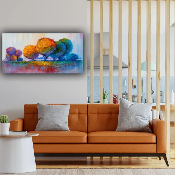 Multicolour_Beautiful_Canvas_Paintings_Red_Flower_Tree_Landscape_Modern_Wall_Art_Painting_Big_Size_For_Living_Room_|_Bedroom_(With_Wooden_Frame)_(48_By_24_Inches)