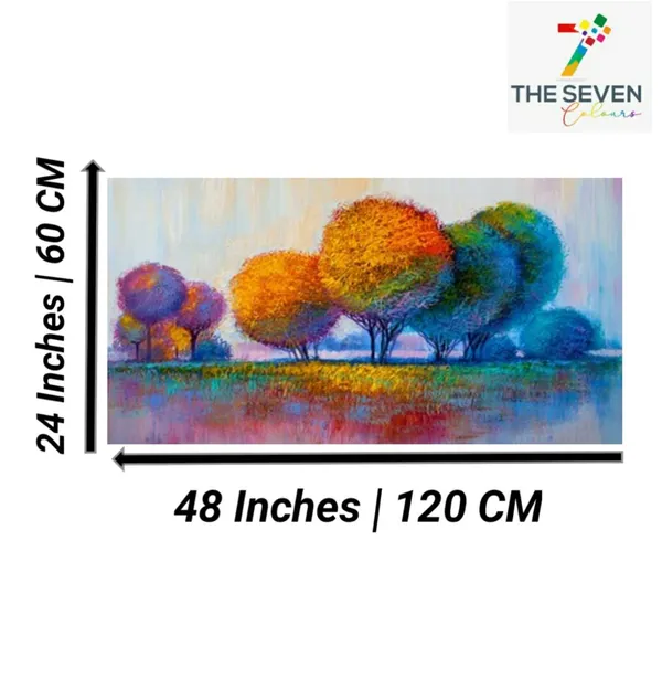 Multicolour_Beautiful_Canvas_Paintings_Red_Flower_Tree_Landscape_Modern_Wall_Art_Painting_Big_Size_For_Living_Room_|_Bedroom_(With_Wooden_Frame)_(48_By_24_Inches)