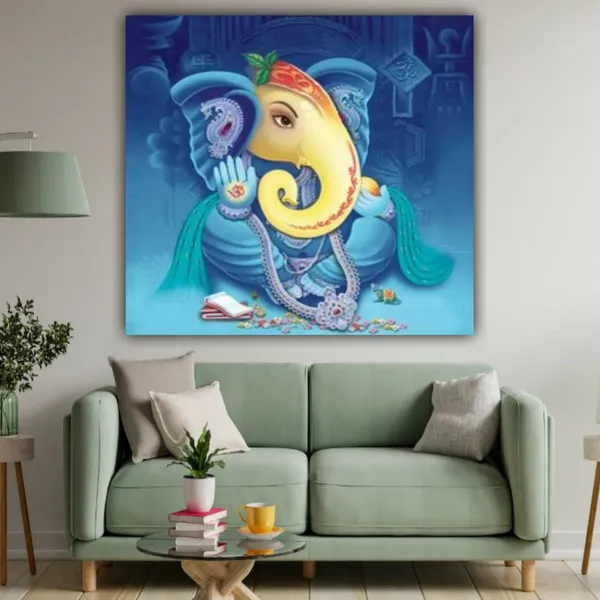 Multicolour_Beautiful_Ganesha_Painting_Photo_Frame_Canvas_Abstract_Modern_Wall_Art_Decor_Ganesh_Ji_Painting_For_Living_Room_|_Bedroom_|_Office_Walls_(With_Frame)_(24_By_24_Inches)