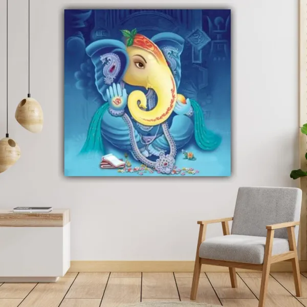Multicolour_Beautiful_Ganesha_Painting_Photo_Frame_Canvas_Abstract_Modern_Wall_Art_Decor_Ganesh_Ji_Painting_For_Living_Room_|_Bedroom_|_Office_Walls_(With_Frame)_(24_By_24_Inches)