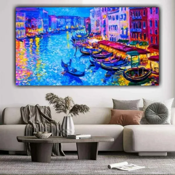 Multicolour_Beautiful_Canvas_Painting_City_Of_Venice_Landscape_Abstract_Modern_Wall_Art_Decor_Big_Large_Size_Paintings_For_Living_Room_(48_By_24_Inches_|_120_By_60_Cm)_(With_Frame)