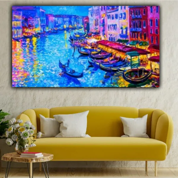 Multicolour_Beautiful_Canvas_Painting_City_Of_Venice_Landscape_Abstract_Modern_Wall_Art_Decor_Big_Large_Size_Paintings_For_Living_Room_(48_By_24_Inches_|_120_By_60_Cm)_(With_Frame)