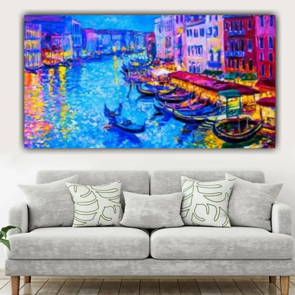 Multicolour_Beautiful_Canvas_Painting_City_Of_Venice_Landscape_Abstract_Modern_Wall_Art_Decor_Big_Large_Size_Paintings_For_Living_Room_(48_By_24_Inches_|_120_By_60_Cm)_(With_Frame)