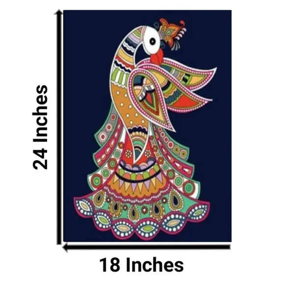 Multicolour_Beautiful_Madhubani_Style_Peacock_Paintings_Modern_Wall_Art_Decor_Canvas_Paintings_For_Living_Room_|_Bedroom_|_Home_Decoration_(With_Frame)_(18_By_24_Inches)