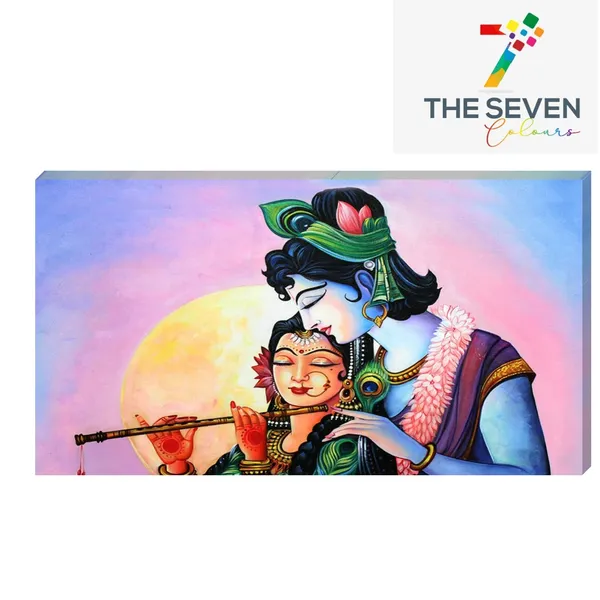 Multicolour_Radha_Krishan_Paintings_Beautiful_Canvas_Radha_Krishan_Under_Full_Moon_Painting_For_Living_Room_Large_Size_(60_By_30_Inches)_(With_Frame)
