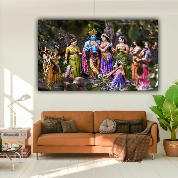 Multicolour_Canvas_Painting_Krishna_With_Radha_Modern_Wall_Art_Painting_For_Living_Room_Bedroom_Office_Walls_(With_Frame)_(60_By_30_Inches)
