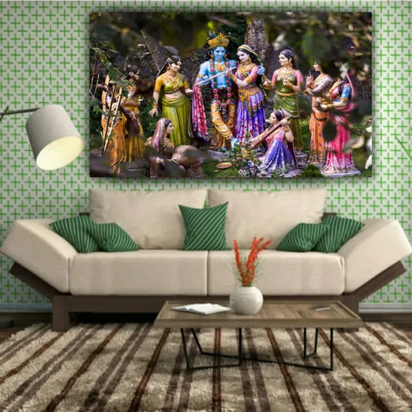 Multicolour_Canvas_Painting_Krishna_With_Radha_Modern_Wall_Art_Painting_For_Living_Room_Bedroom_Office_Walls_(With_Frame)_(60_By_30_Inches)