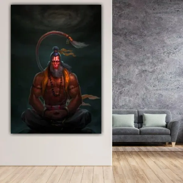 Multicolour_Lord_Hanuman_Canvas_Painting_Frame_Wall_Decor,_Lord_Hanuman_Ji_Wall_Decor_|_Big_Large_Size_Wall_Painting_Frame_|_Canvas_Painting_(Ready_To_Hang)_(24_By_48_Inches)