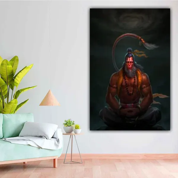 Multicolour_Lord_Hanuman_Canvas_Painting_Frame_Wall_Decor,_Lord_Hanuman_Ji_Wall_Decor_|_Big_Large_Size_Wall_Painting_Frame_|_Canvas_Painting_(Ready_To_Hang)_(24_By_48_Inches)