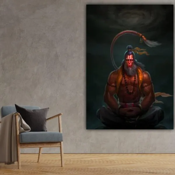 Multicolour_Lord_Hanuman_Canvas_Painting_Frame_Wall_Decor,_Lord_Hanuman_Ji_Wall_Decor_|_Big_Large_Size_Wall_Painting_Frame_|_Canvas_Painting_(Ready_To_Hang)_(24_By_48_Inches)