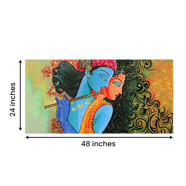 Multicolour_Madhubani_Radha_Krishna_Painting_Canvas_Frame_Big_Large_Size_Wall_Frame_Wall_Decor_|_Canvas_Painting_|_Home_Decoration_|_Office_Walls_Decor_(Ready_To_Hang)_(48_By_24_Inches)