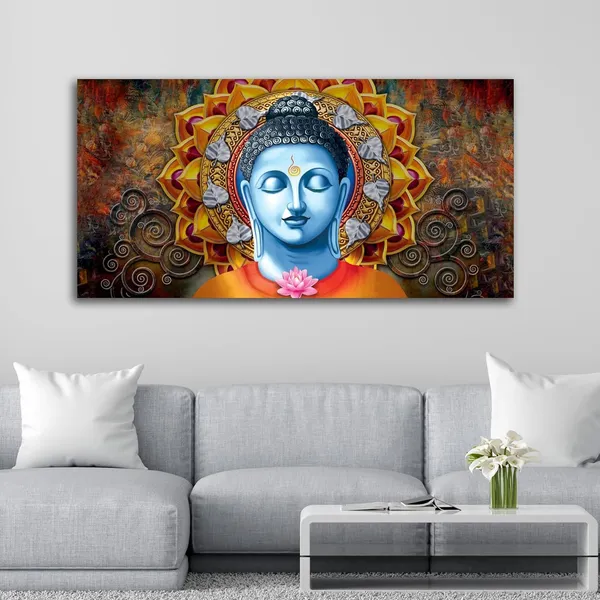 Multicolour_Lord_Buddha_Painting_Canvas_Wall_Frame_Wall_Decor,_Big_Large_Size_Canvas_Painting_With_Frame_|_Canvas_Painting_|_Meditating_Buddha_Painting_(Ready_To_Hang)_(48_By_24_Inches)