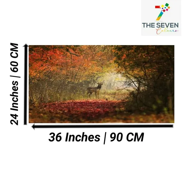 Multicolour_Beautiful_Canvas_Painting_The_Curious_Deer_Frame_For_Living_Room_|_Bedroom_|_Office_Walls_|_Big_Size_Large_Paintings_(With_Frame)_(36_By_24_Inches)