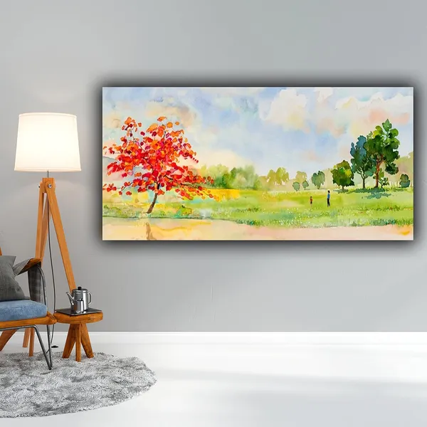 Multicolour_Beautiful_Landscape_Colourful_Trees_Abstract_Modern_Art_Canvas_Painting_For_Living_Room_|_Bedroom_Big_Size_Paintings_(With_Wooden_Frame)_(60_By_30_Inches)