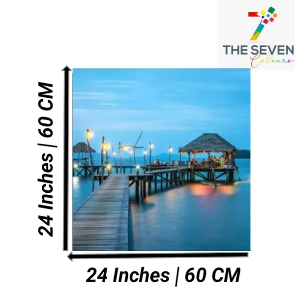 Multicolour_Beautiful_Sunset_Seaside_Island_Painting_Canvas_Abstract_Modern_Wall_Art_Decor_Paintings_For_Living_Room_(With_Frame)_(24_By_24_Inches)
