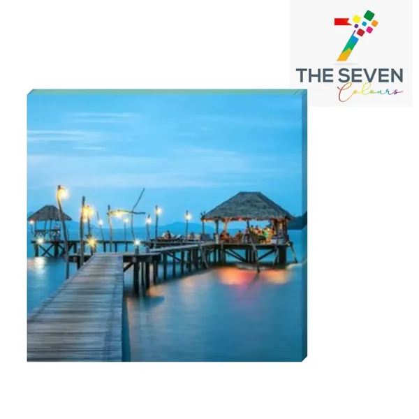 Multicolour_Beautiful_Sunset_Seaside_Island_Painting_Canvas_Abstract_Modern_Wall_Art_Decor_Paintings_For_Living_Room_(With_Frame)_(24_By_24_Inches)