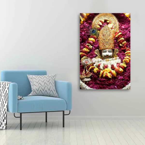 Multicolour_Khatu_Shyam_Ji_Photo_Frame_For_Wall_Decoration_|_Khatu_Shyam_Ji_Temple_Photo_Frame_Canvas_With_Wooden_Frames_|_Khatu_Shyam_Ji_Decorative_Wall_Deames_(48_By_24_Inches)