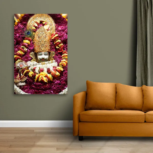 Multicolour_Khatu_Shyam_Ji_Photo_Frame_For_Wall_Decoration_|_Khatu_Shyam_Ji_Temple_Photo_Frame_Canvas_With_Wooden_Frames_|_Khatu_Shyam_Ji_Decorative_Wall_Deames_(48_By_24_Inches)