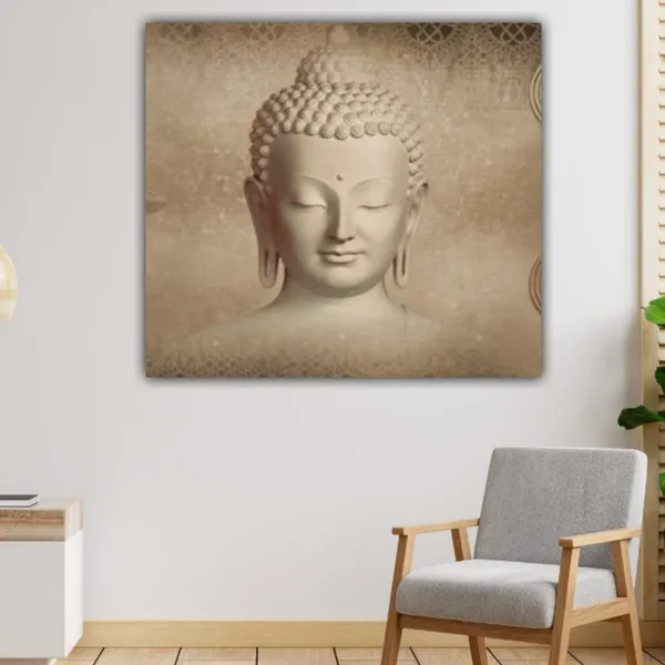 Multicolour_Beautiful_Meditating_Buddha_Painting_Canvas_Abstract_Modern_Wall_Art_Decor_Paintings_For_Living_Room_(With_Frame)_(24_By_24_Inches)