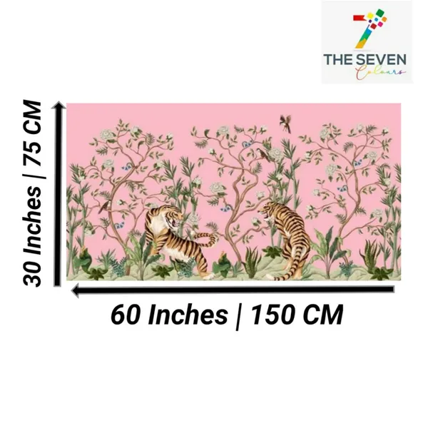 Multicolour_Beautiful_Pink_Oriental_Tigers_Landscape_Paintings_Canvas_Abstract_Modern_Wall_Art_Decor_Big_Large_Size_Painting_For_Living_Room_(With_Wooden_Frame)_(60_By_30_Inches)