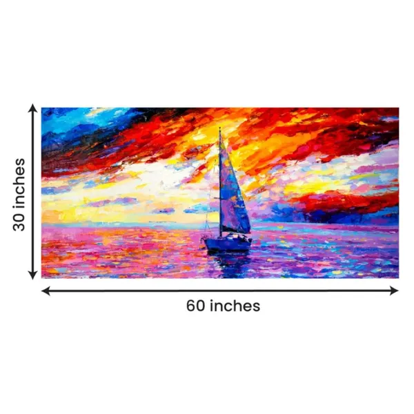 Multicolour_Beautiful_Landscape_Big_Panoramic_Sail_Ship_During_Sunset_Seascape_Canvas_Painting_Wall_Frame_Wall_Decor_|_Modern_Art_Canvas_Painting_(Ready_To_Hang)_(60_By_30_Inches)