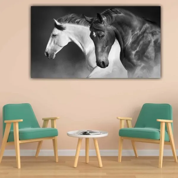Multicolour_Black_And_White_Running_Vastu_Horses_Paintingfor_Living_Room_Wall_Decoration_With_Frame_Big_Large_Size_Canvas_Painting_|_Home_Decor|_Bedroom_(48X24_Inches)