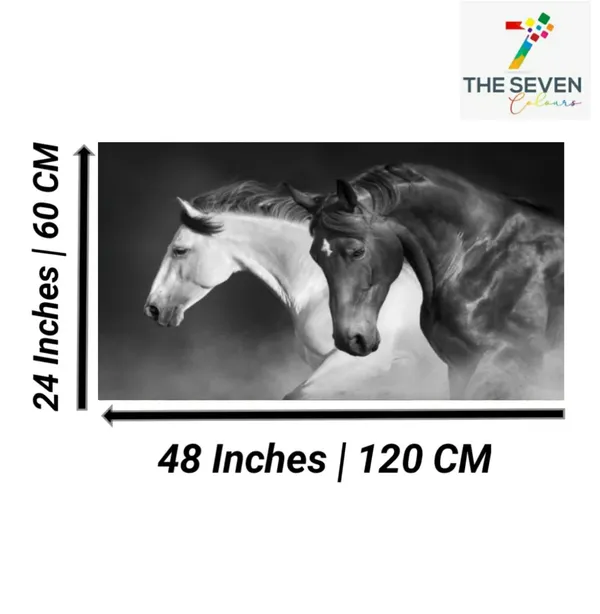 Multicolour_Black_And_White_Running_Vastu_Horses_Paintingfor_Living_Room_Wall_Decoration_With_Frame_Big_Large_Size_Canvas_Painting_|_Home_Decor|_Bedroom_(48X24_Inches)