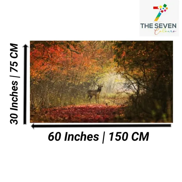 Multicolour_Beautiful_Canvas_Painting_The_Curious_Deer_Frame_For_Living_Room_|_Bedroom_|_Office_Walls_|_Big_Size_Large_Paintings_(With_Frame)_(60_By_30_Inches)