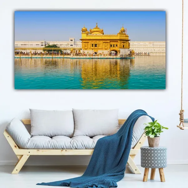 Multicolour_Beautiful_Golden_Temple_Harmandir_Sahib_Canvas_Painting_Frame_(With_Wooden_Frame)_(60_By_30_Inches)