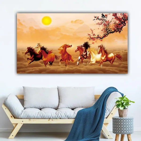Multicolour_Running_7Horses_Vastu_Painting_For_Living_Room_Drawing_Room_Wall_Decoration_|_Bedroom_|_Office_|_Gifts_|_Canvas_Paintings_(48X24_Inches)