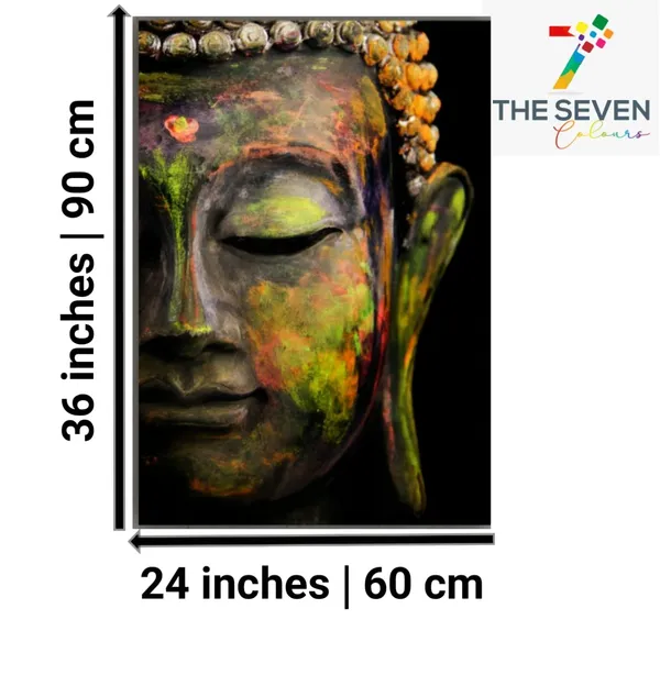 Multicolour_Beautiful_Canvas_Buddha_Paintings_Modern_Art_For_Living_Room_|_Bedroom_|_Office_Walls_Big_Size_(With_Wooden_Frame)_(24_By_36_Inches)