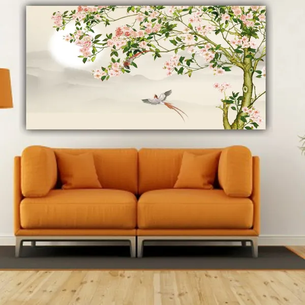 Multicolour_Beautiful_Abstract_Design_Parrot_On_Floral_Tree_Canvas_Paintings_For_Living_Room_Big_Size_Bedroom_Wall_Art_(With_Frame)_(60_By_30_Inches)