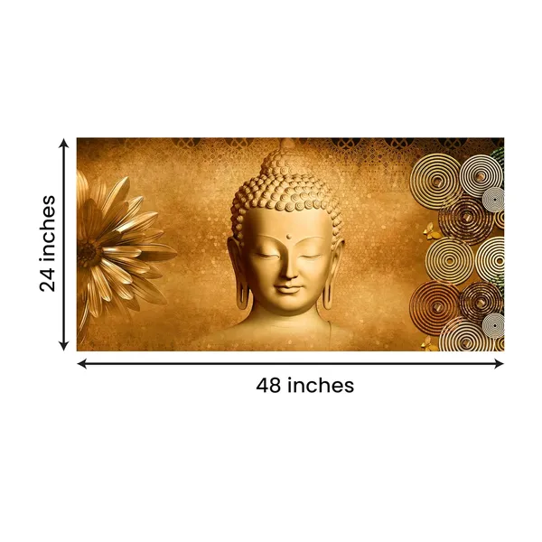 Multicolour_Beautiful_Lord_Buddha_Painting_Canvas_Wall_Frame_Wall_Decor,_Big_Size_Canvas_Painting_With_Frame_|_Canvas_Painting_|_Buddha_Painting_(Ready_To_Hang)_(48_By_24_Inches)