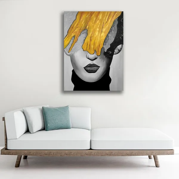 Multicolour_Beautiful_Abstract_Canvas_Painting_For_Living_Room_Wall_Decor_A_Women_Portrait_|_Canvas_Painting_|_Modern_Wall_Art_(Ready_To_Hang)(With_Frame)_(18_By_24_Inches)
